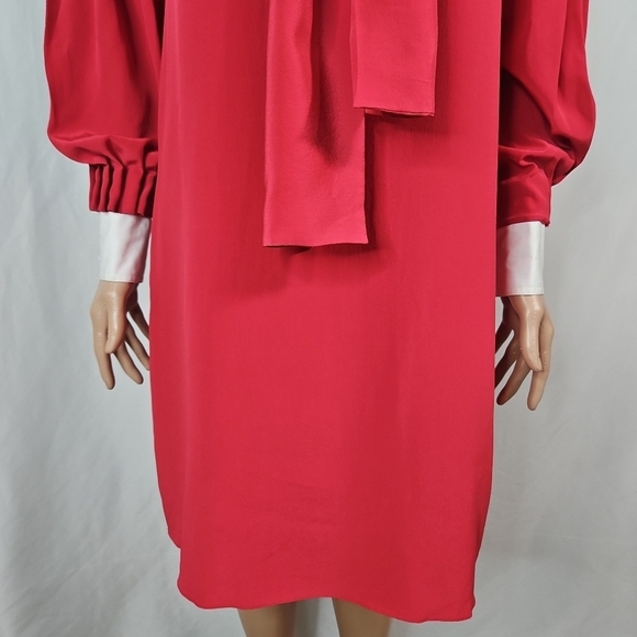 Fendi Women's Red Off the Shoulder Silk Dress Size 38 (Size 2) - Picture 6 of 9